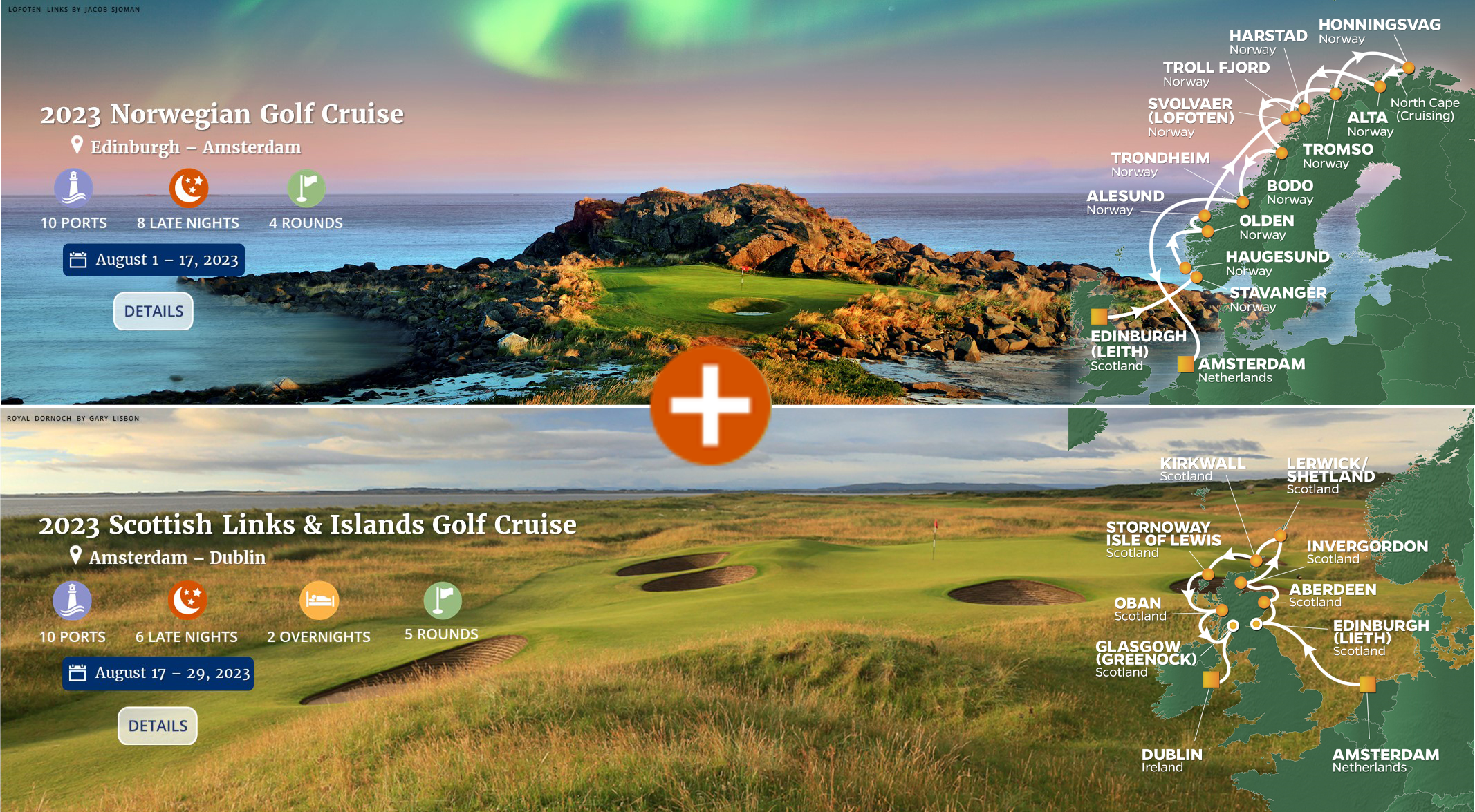 Cruise Scotland & Norway for Exceptional Golf and Extraordinary Natural Beauty | Book Either Golf Cruise or Both for a Unique Couples Experience - PerryGolf.com